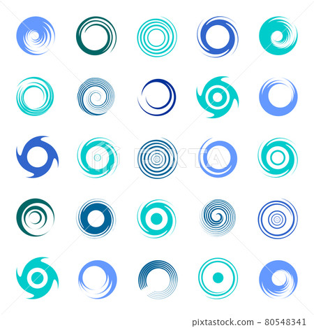 Spiral design elements with circular rotation swirl movement. Spiral design elements with circular rotation swirl movement. 80548341