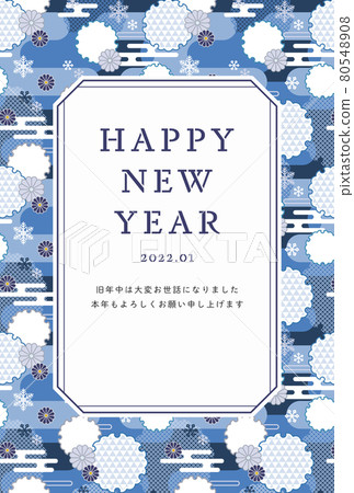 新年賀卡模板/冬季日本模式 新年賀卡模板/冬季日本模式 80548908