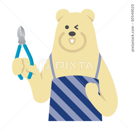 Illustration image of a polar bear husband using nippers Illustration image of a polar bear husband using nippers 80549020