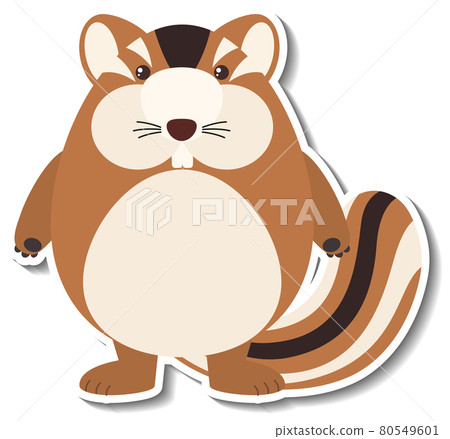 A cute squirrel cartoon animal sticker 80549601