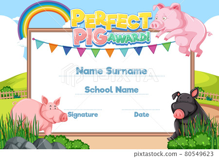 Diploma or certificate template for school kids Diploma or certificate template for school kids 80549623