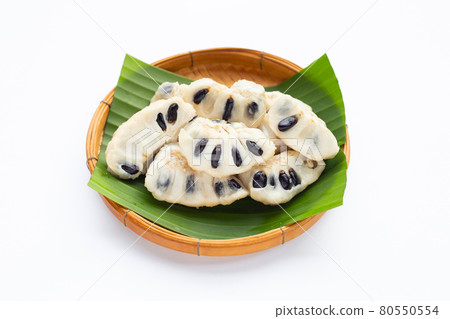 Custard apple in bamboo basket on white background. Custard apple in bamboo basket on white background. 80550554