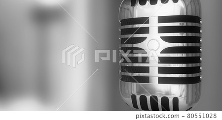 Vintage studio microphone. 3D render Vintage studio microphone. 3D render 80551028