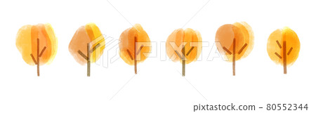 Watercolor style autumn tree-lined illustration 80552344
