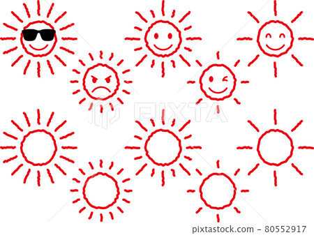 Illustration material collection of the sun Illustration material collection of the sun 80552917