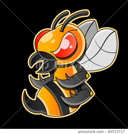 Insect wasp icon. Vector design. Black wasp vector illustration 80553717