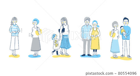 Multiple pregnant women whole body set 80554096