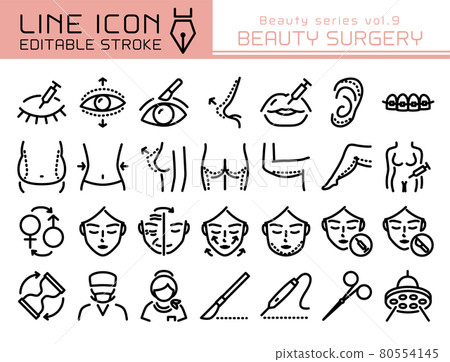 Line icon beauty series vol.9 cosmetic surgery 80554145