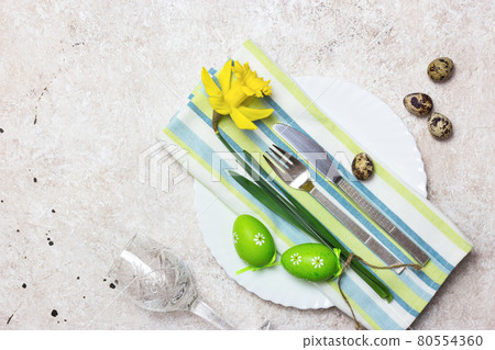 Festive spring or Easter table setting Festive spring or Easter table setting 80554360