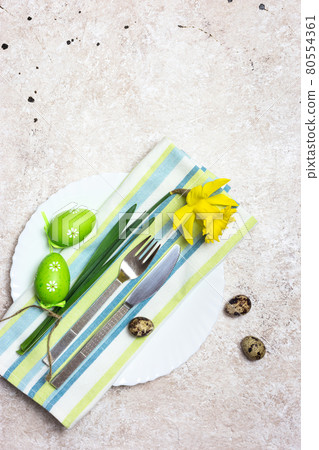 Festive spring or Easter table setting Festive spring or Easter table setting 80554361