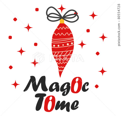 Christmas and Happy New Year illustration. Trendy retro style, design template. Christmas and Happy New Year illustration. Trendy retro style, design template. 80554728