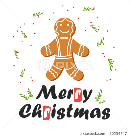 red striped Christmas and New Year's minimal simple postcard with gingerbread man and space for your text. red striped Christmas and New Year's minimal simple postcard with gingerbread man and space for your text. 80554747