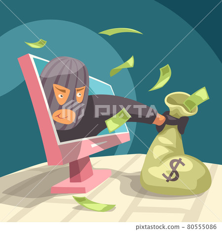 modern thief stealing money from your pc 80555086
