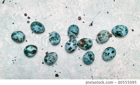 Quail eggs on light background 80555095