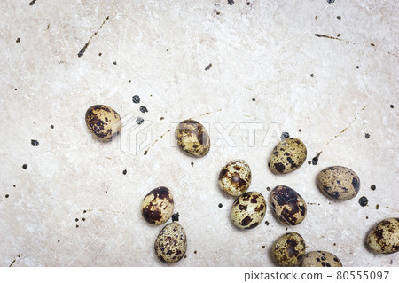 Quail eggs on light background Quail eggs on light background 80555097
