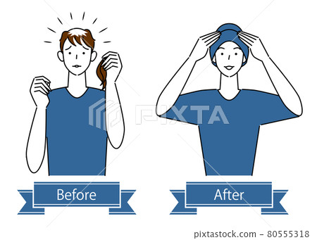 Hair care Fashionable medical care for thinning... - Stock Illustration ...