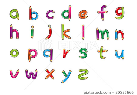 Pop Color Pencil Character ABC Lowercase Outline 80555666