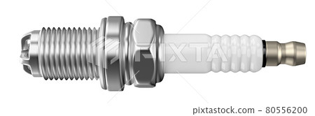 Spare part spark plug on white background for car. 3D rendering 80556200
