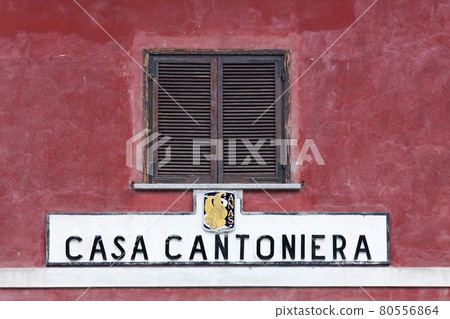 Old road inspector's house in Italy called casa cantoniera in Italian Old road inspector's house in Italy called casa cantoniera in Italian 80556864