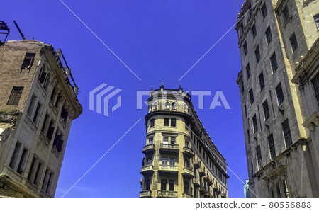 Street of Havana with old residential buildings - Havana, Cuba 80556888