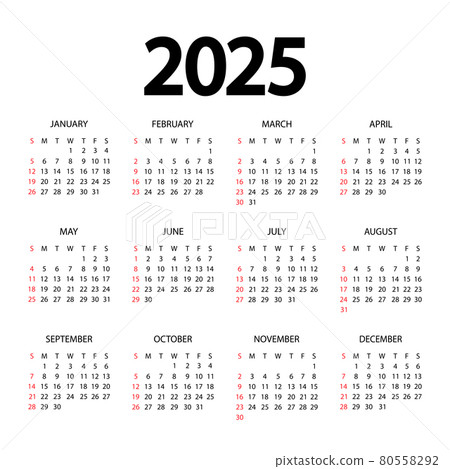 Calendar template for 2025 year. Planner diary... - Stock Illustration ...