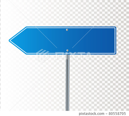 Side road blank blue sign. 3d illustration isolated on white background 80558705