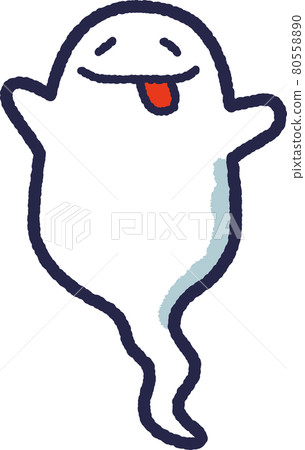 一個伸出舌頭的可愛鬼的插圖 一個伸出舌頭的可愛鬼的插圖 80558890