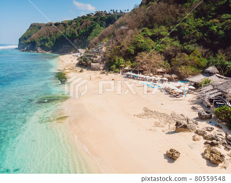 Beautiful beach with turquoise ocean in Bali, Aerial view. Melasti beach 80559548