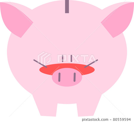 Piggy bank with an angry look Piggy bank with an angry look 80559594