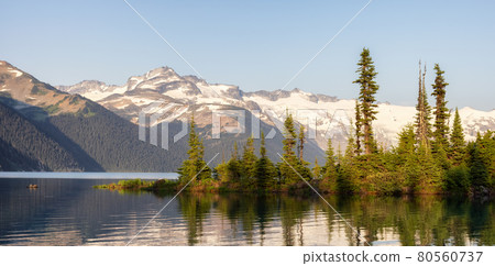 Canadian Nature Landscape with rocky islands and mountains Canadian Nature Landscape with rocky islands and mountains 80560737