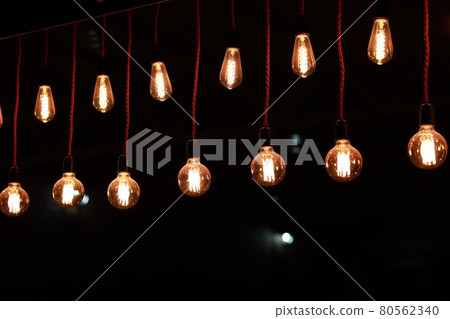 night lights bulbs night lights in the city close-up night lights bulbs night lights in the city close-up 80562340