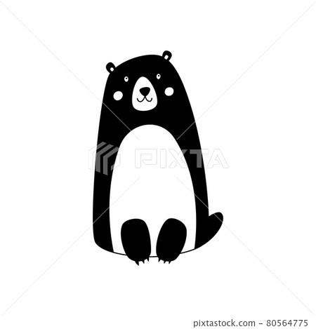 Cute brown bear on a white isolated background,... - Stock Illustration ...