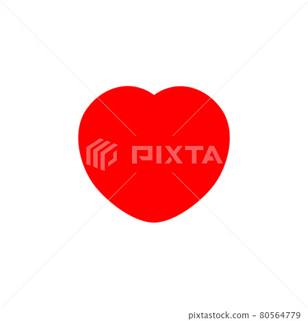 Red heart icon design flat on white background,... - Stock Illustration ...
