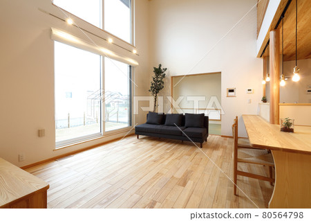 Stylish living dining kitchen image 80564798