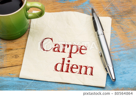 Carpe Diem on napkin Carpe Diem on napkin 80564864