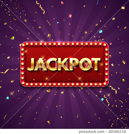 Jackpot background with falling gold confetti. Casino or lottery advertising template. Vector illustration Jackpot background with falling gold confetti. Casino or lottery advertising template. Vector illustration 80566216