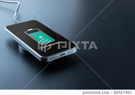 Wireless charger. Mobile cell phone charge battery from wireless smart charger. Modern technology concept. Wireless charger. Mobile cell phone charge battery from wireless smart charger. Modern technology concept. 80567462