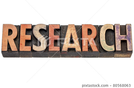 research word in wood type 80568063