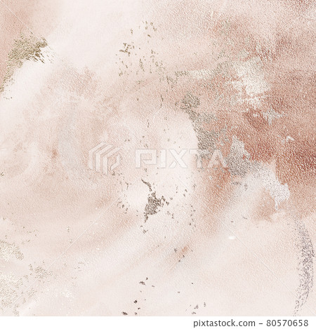 Blush nude watercolor with silver texture fluid painting design card detailed beige marble 80570658