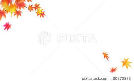 秋天落葉素材--透明背景--剪出 80570886