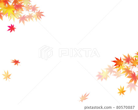 秋天落葉素材--透明背景--剪出 80570887