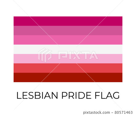 Lesbian Pride Flag. Symbol of LGBT community. Vector flag sexual identity. Easy to edit template for banners, signs, logo design, etc 80571463