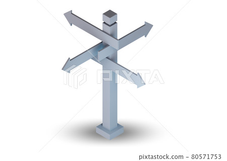 Road direction side in navigation concept - 3d rendering Road direction side in navigation concept - 3d rendering 80571753