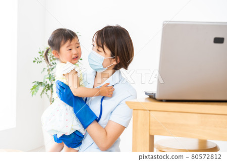 Girl treated in a pediatric clinic Girl treated in a pediatric clinic 80572812