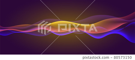 Flowing color lines. Glowing lines blending on Flowing color lines. Glowing lines blending on 80573150