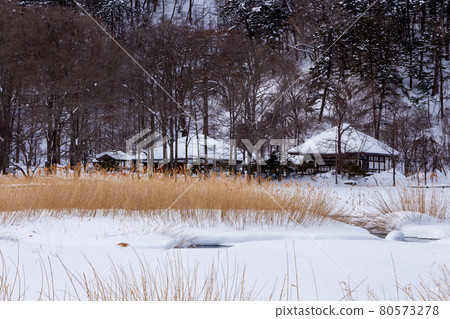 Oku-Nikko in the snow, hot spring temple of Yumoto Onsen Oku-Nikko in the snow, hot spring temple of Yumoto Onsen 80573278