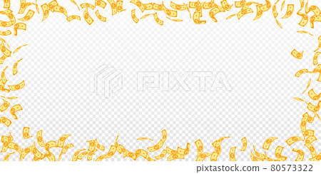 Korean won notes falling. Sparse WON bills on transparent background. Korea money. Delightful vector illustration. Rare jackpot, wealth or success concept. Korean won notes falling. Sparse WON bills on transparent background. Korea money. Delightful vector illustration. Rare jackpot, wealth or success concept. 80573322