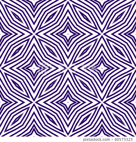 Textured stripes pattern. Purple symmetrical kaleidoscope background. Textile ready fabulous print, swimwear fabric, wallpaper, wrapping. Trendy textured stripes design. 80573325