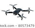 無人機CG黑色原創設計_A006向左1羽旋轉無背景 80573479