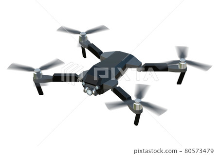 Drone CG Black Original Design_A006 Leftward 1 Feather Rotation No Background 80573479